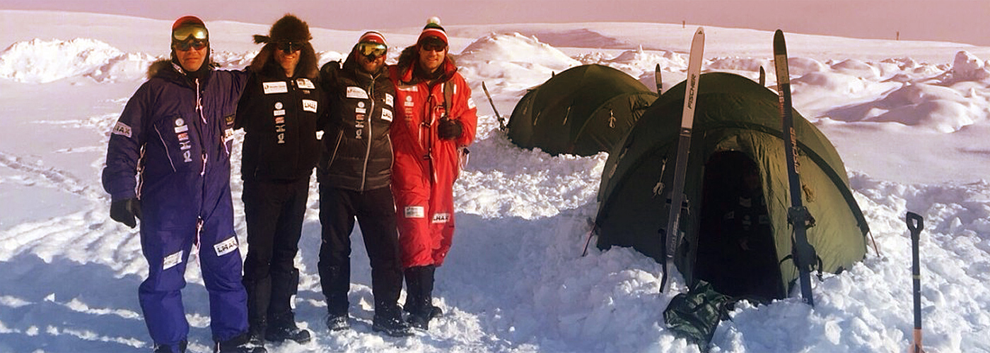 Men Outside Tent